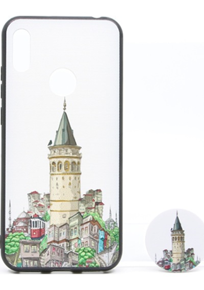 Nettech Huawei Y6 2019 Uyumlu Desenli Popsocket Seri Arka Koruma