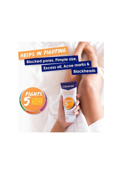 Clearasil Stubborn Akne Karşıtı 5'i 1 Arada Peeling Etkili Yüz Temizleme Jeli 200 ML