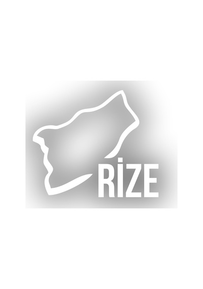 Rize Harita Araba Sticker 17x17 Cm Beyaz