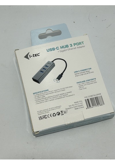 İ-tec Type-c Metal Hub 3 Port + Gigabit Ethernet Adaptör