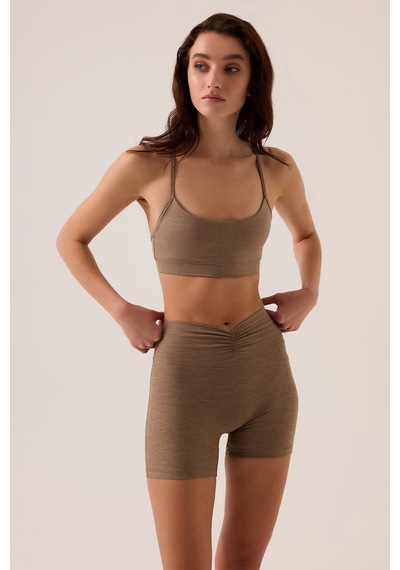 Los Ojos X Ece Mocha Spor Sütyeni Super Crop Top Mocha Melanj Mocha Melanj