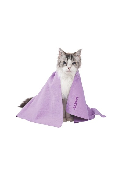 M-pets Bathtıme Kedi Ve Köpekler İçin Hızlı Kuruyan Havlu Purple
