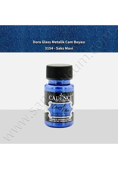 Cadence Dora Glass Metalik Cam Boyası 50 Ml. 3154 Sax Mavi