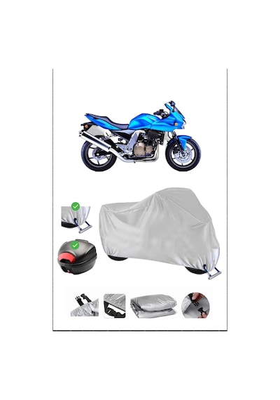 Kawasakı Z750s Arka Çanta Kilit Uyumlu Su Geçirmez Motosiklet Brandası-gri