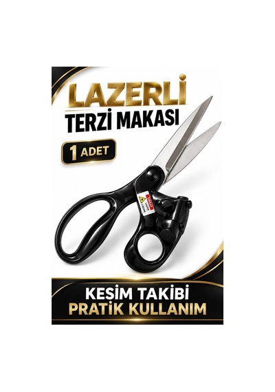 Lazerli Terzi Makası Kumaş Kesme Makası Lazer Çizgili Kesim Kılav