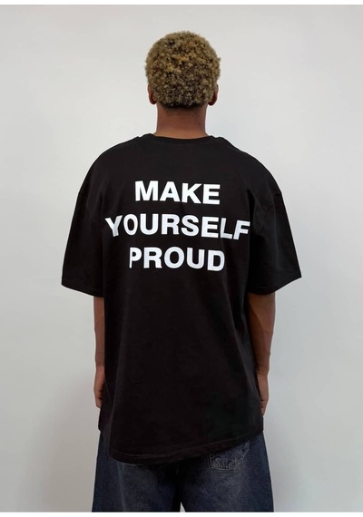 Zaee Make Yourself Proud Oversize Tişört Siyah