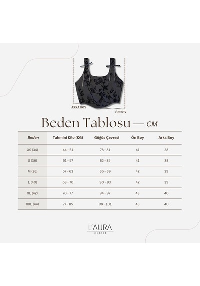 L'aura Corset Gece Sarmaşığı Bayan Korse Büstiyer Siyah