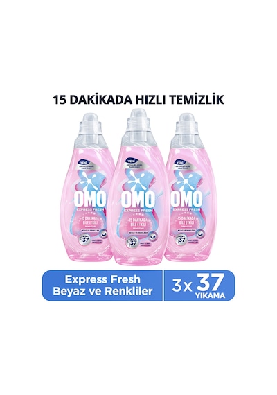 Omo Express Fresh Sensitive Beyaz Ve Renkliler Sıvı Çamaşır Deterjanı 1480ml X3 Diğer