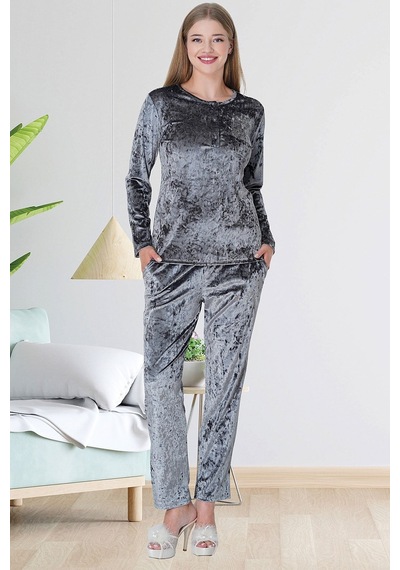 Mecit Pijama Lohusasepeti 5721 Kadife Lohusa Pijama Takımı 001
