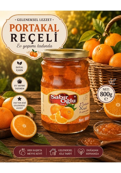 Sabıroğlu Portakal Reçeli Net 800 Gr Kavanoz
