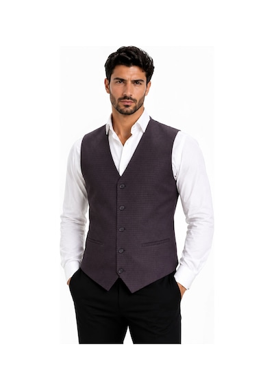 Mentor Regalo Erkek Yelek V Yaka Bordo Desenli 50301