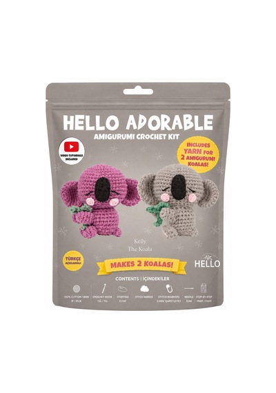Bakgelal Hello Adorable Amigurumi Koala Yapım Kiti 2 Sevimli Koala Bff Kendin Yap Hobi Seti
