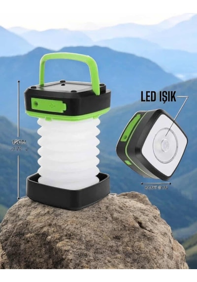 Led Lamba Kamp Lambası Hafif Taşınabilir Şarj Süreli Akordeon El Fenerli Çok Rnekli
