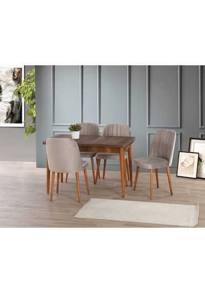 Barok Ceviz 70 110+30 Kelebek Açılır Masa Barok Ceviz