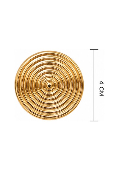 Kadın Gold Spiral Desenli Büyük Küpe Parlak Gold Yuvarlak Stateme Altın