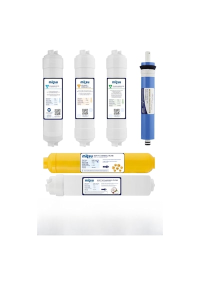 Aquaflo Kapalı Kasa Su Arıtma Cihazı 12 Aşama 6lı Filtre Seti 12" Inlıne - 80 Gpd Membran Diğer