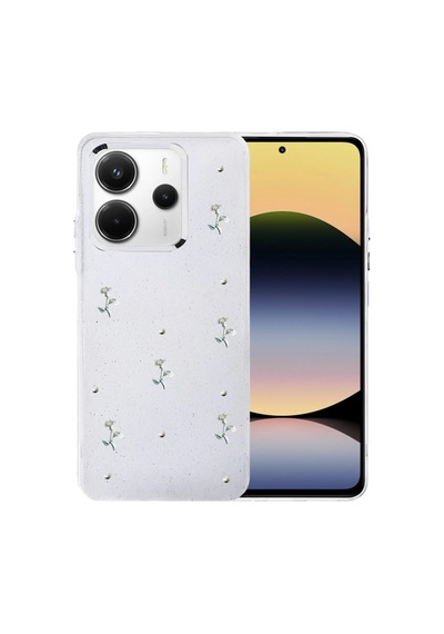 Xiaomi Redmi Note 14 4g Fiyonk Desenli Kapak - Desen 4 Beyaz