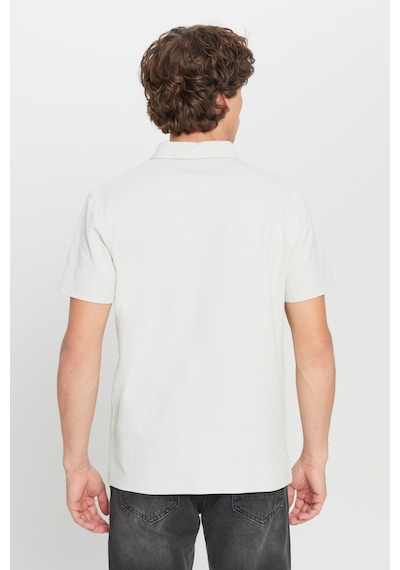 AC&Co / Altınyıldız Classics Erkek Grı %100 Pamuk Slim Fit Dar Kesim Polo Yaka Jakarlı Triko Tişört Gri