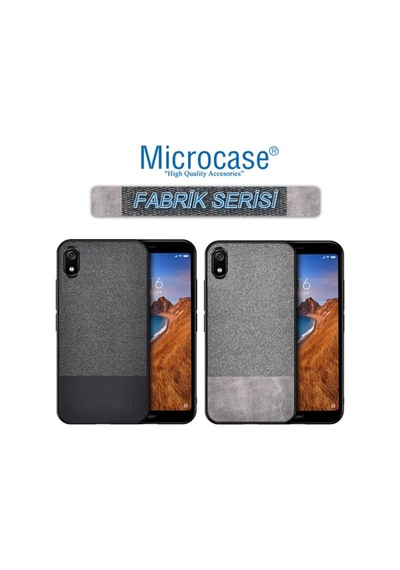 Microcase Xiaomi Redmi 7A Fabrik Serisi Kumas & Deri Desen Kilif 396770421