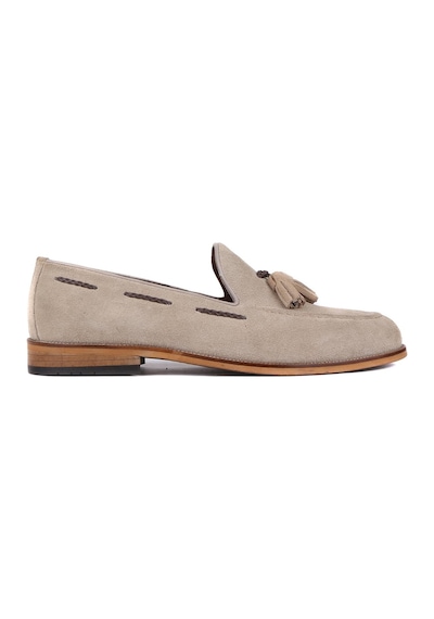 Shoetyle - Bej Süet Deri Erkek Klasik Ayakkabı 250-2350-798-bej