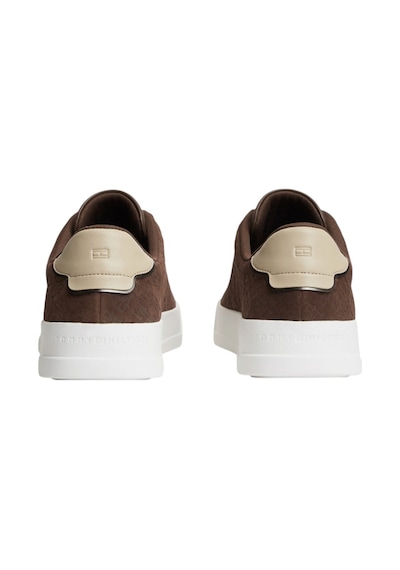 Tommy Hilfiger Th Court Lth Mıx Monogram Erkek Kahverengi Sneakers - Fm0fm06082