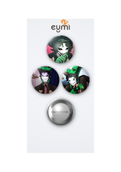 The Freak Circus Harlequin 3'lü Metal Rozet Seti 58mm İğneli Buton Çanta Yaka Rozeti Çok Renkli