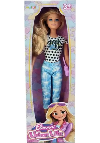 Elonna 30 Cm Şık Ve Hareketli Eklemli Oyuncak Bebek Tie-dye Pantolonlu/aksesuarlı Y