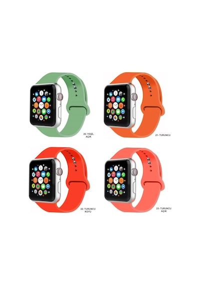 Apple Uyumlu  Watch Kordon 2 3 4 5 6 Se 38 40 MM Kordon Silikon Kayış
