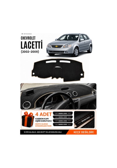 Chevrolet Lacetti 2002-2009 Uyumlu Torpido Örtüsü, Torpido Kılıfı - Siyah Bej