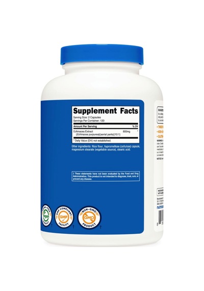 Nutricost Echinacea 800mg, 240 Capsules - Vegetarian Caps, No... Aromasız
