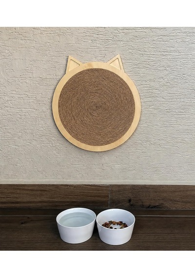 Minimalist Şık Kedi Tırmalama Tahtası / Doğal Ahşap Ve Doğal Jüt İp / Çevre Ve Kedi Dostu Hem Yapışkanlı He