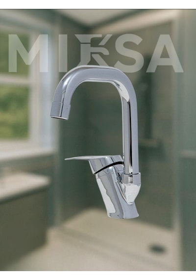 Köşe Borulu Banyo Lavabo Bataryası, Musluğu, Çeşmesi Çift Su Girişli Krom