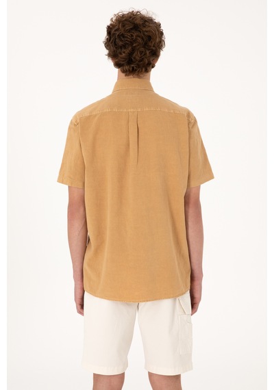 U.s. Polo Assn. Erkek Camel Gömlek Kısa Kollu 50304955-vr015 Camel