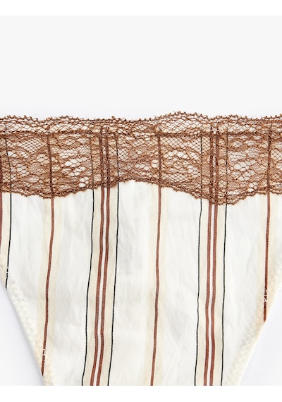 Koton Dantel Detaylı Çizgili Viskon String Külot Kahverengi Çizgili 6slk30218mk Kahve Çizgili Koton Dantel Detaylı Çizgili Viskon String Külot Kahverengi Çizgili 6slk30218mk Kahve Çizgili