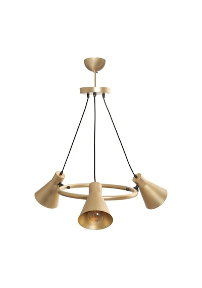 Rüzgar 3 Lü Salon - Mutfak - Cafe Retro Rustik Mafsallı Gold Metal Avize Diğer