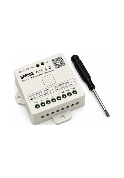 Sp630e Tek Renk Pixel Şerit Led Kontrol Cihazı 12-24v Duvar Tipi Led Denetleyici