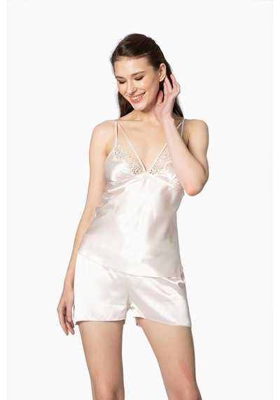 Alfa Aksesuar 03 Kadın Pierre Cardin 6025 Kısa Gecelikli 6'lı Set Takımı İNCİ