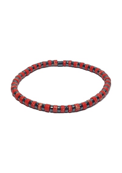 Jtss26blk1754 Varasit Onyx Disk Doğaltaş Esnek 4 Mm Janti Bileklik Çok Renkli