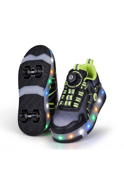 Awm Ndrops Ortopedik Çocuk Işıklı Tekerlekli Sneaker Siyah - Sarı
