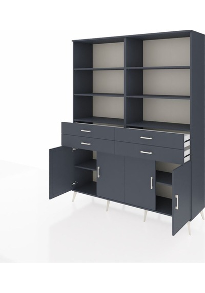 Hyperion Gardrop 8 Raflı 4 Çekmeceli 4 Kapaklı 176x44x221 Antrasit-antrasit Antrasit Hyperion Gardrop 8 Raflı 4 Çekmeceli 4 Kapaklı 176x44x221 Antrasit-antrasit Antrasit