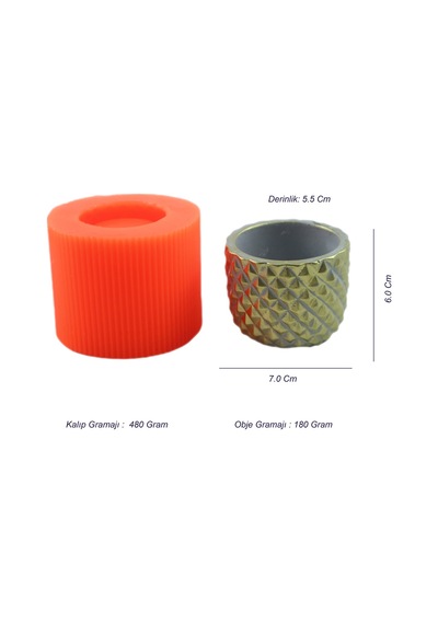 Beton Saksı Silikon Kalıp - 166