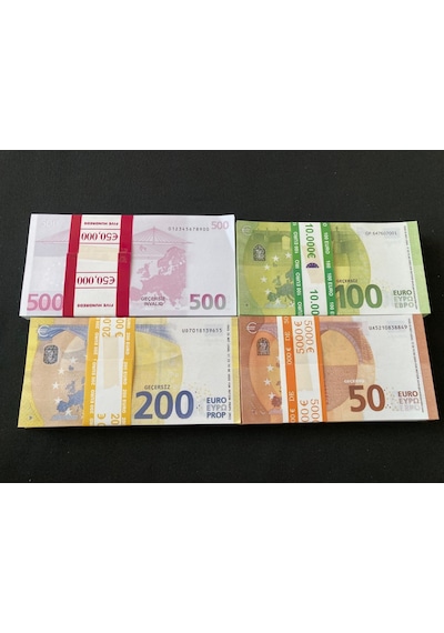 Yeni 20 Deste Karışık Euro 50-100 Ve 200 Euro Geçersiz Para Eğlen