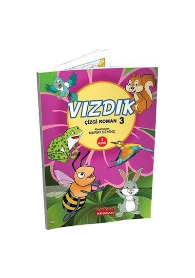 Vızdık Çizgi Roman Renkli Öykü Serisi Cilt - 3 - Aziz Sivaslıoğlu - Bordo Ressam