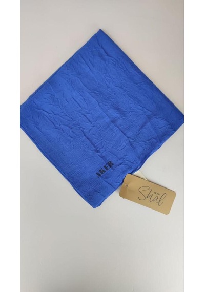 Saks Mavisi Aker Bambu Kraş Eşarp Saks Mavisi