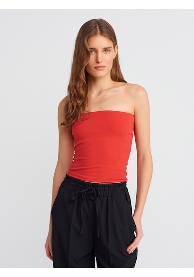 Dilvin 20659 Crop Top-kırmızı Kırmızı