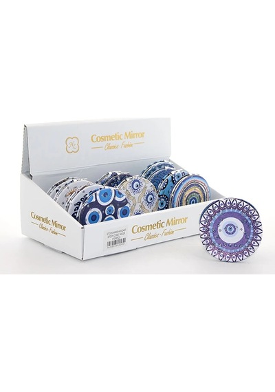 Taşlı Nazar Boncuklu El Aynası İnce Alk2497 Açık Gri