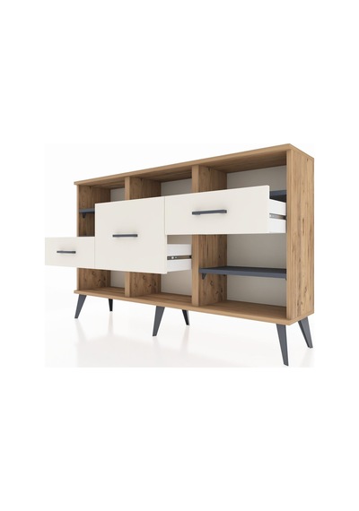 Arges Konsol 5 Raflı 3 Çekmeceli 132x30x83 Çam-antrasit/aytaşı Antrasit/aytaşı Arges Konsol 5 Raflı 3 Çekmeceli 132x30x83 Çam-antrasit/aytaşı Antrasit/aytaşı