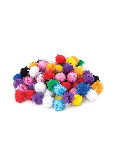 Puti Pom Pom Karışık Metalik 10Mm-20Mm-30Mm