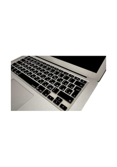 Rusça Klavye Koruyucu Silikon Apple Macbook Air 13 & Pro 13/15 İle Uyumlu Uk Iso Ters L Enter A1278 A1502 A1425 A1369 A1466 A1286 A1398 Siyah