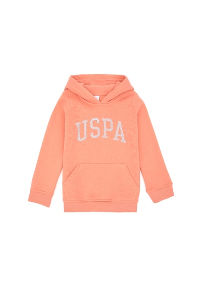 U.S. Polo Assn. Kız Çocuk Somon Kapüşonlu Basic Sweatshirt 50296388-VR047